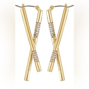 Gold X Shape Earrings